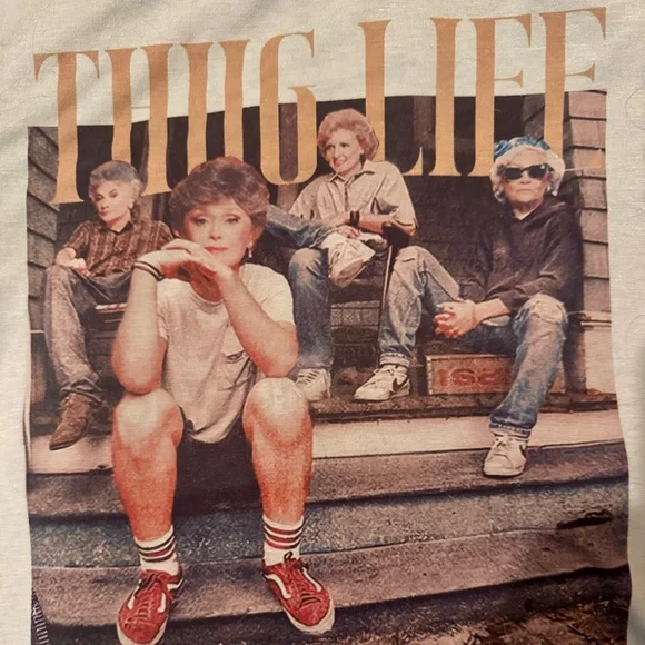 LOW START Golden Girls “Thug Life” Graphic Tee | Funny Meme Shirt | Size L - Picture 2 of 7